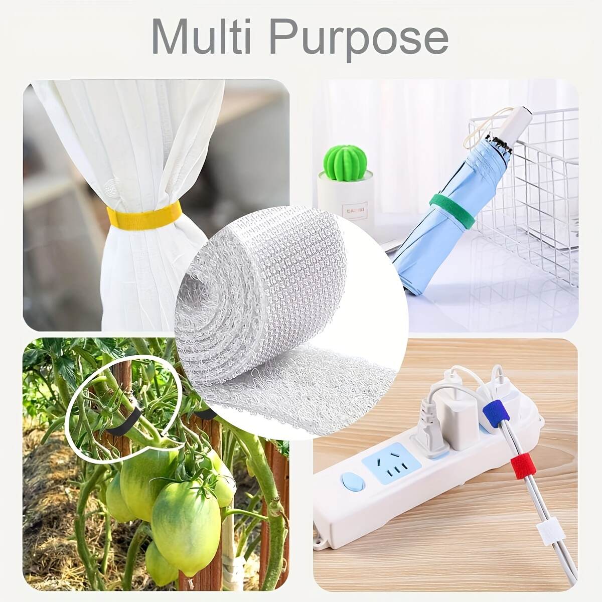 Cable Management Tie Down Straps, Adjustable Nylon Fastening Cable Straps, Reusable Cord Wrap And Hook Loop Cords Ties For Organizer Or Storage - 5M