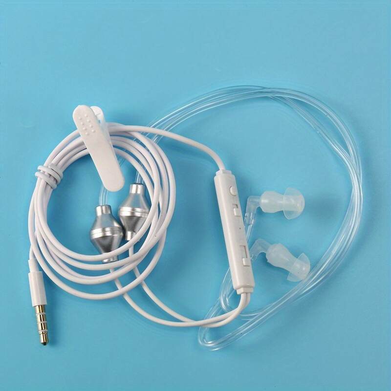 Anti Radiation Binaural Earphones Stereo Headphones with Microphone Universal 3.5mm Noise Cancelling Air Tube Acoustic Earbuds