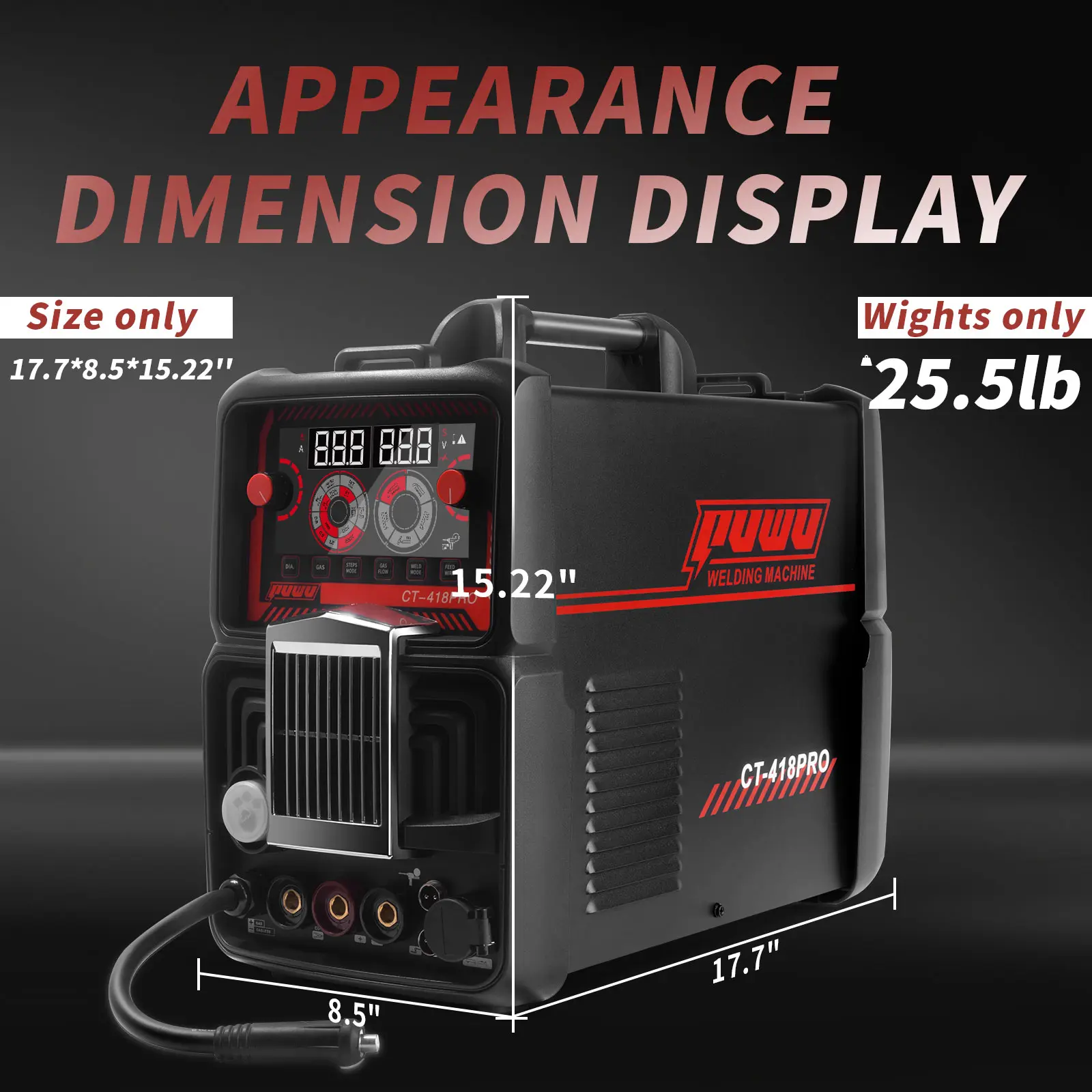 CT-418PRO Plasma Cutter Welder Gas MIG/Gasless MIG/HF TIG/Stick/CUT 5 in 1 Aluminum Welding Machine 110V/220V Dual Voltage IGBT Inverter LED Display MP200 Multi Process Welder with Accessories,summervibes