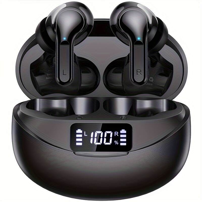 [Noise Cancelling Earbuds] Wireless Noise Cancelling Earbuds, True Wireless Stereo TWS Headphones | Sport Headset, Touch Control, Led Charging Case