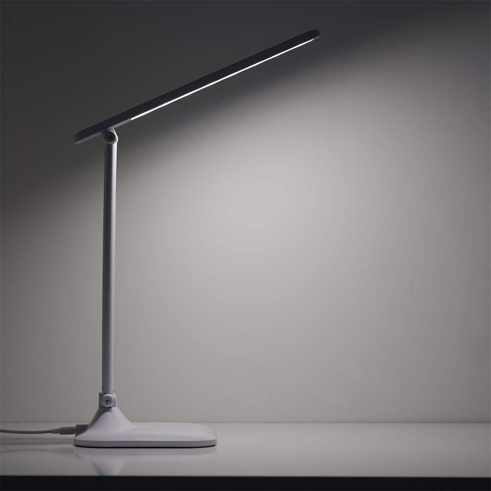 Modern LED Desk Lamp with Touch Control, USB Powered, Adjustable Brightness, Eye-Caring Anti-Blue Light, Polished Finish for Reading & Study, Ergonomic Design for Comfortable Use, Study Desk Lamp | Modern Desk Lamp | Plastic Construction