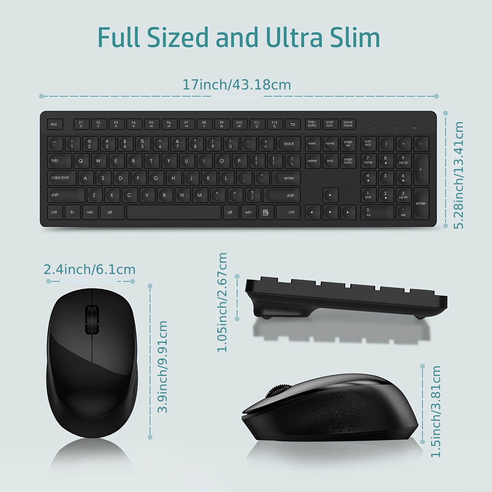 Wireless Keyboard And Mouse Set Business Office Typing Home Splash Resistant Light Sound Thin And Light Portable Durable Peripheral Keyboard And Mouse Laptop Desktop Universal [Cost-effective] Wireless Set