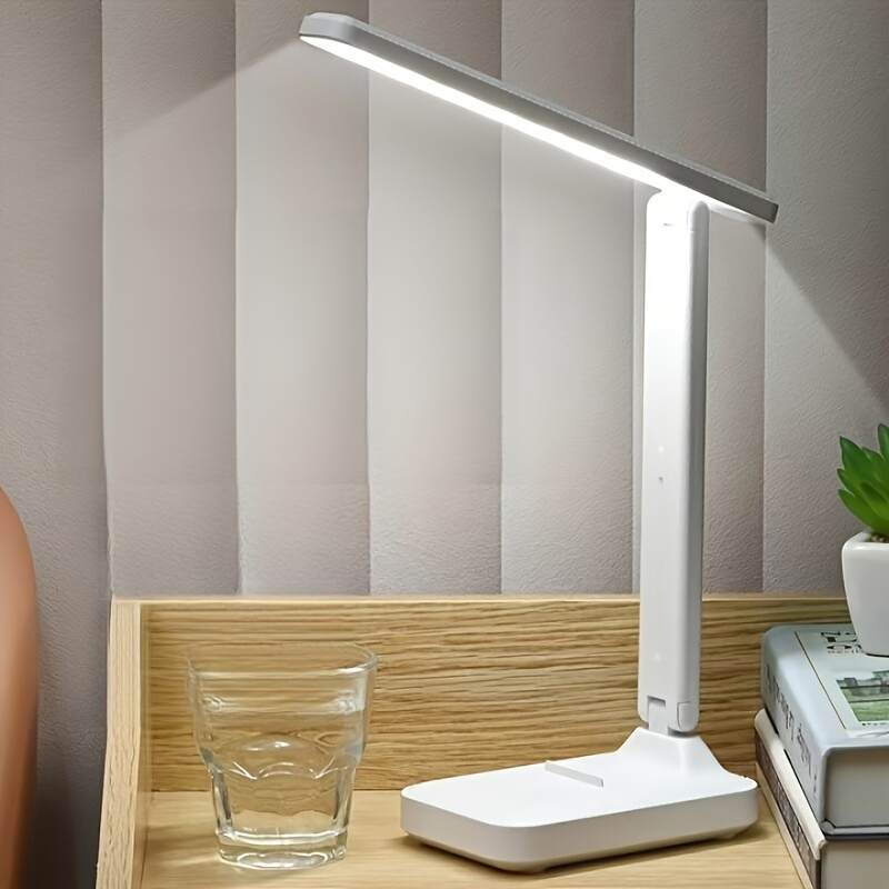 LED Foldable Desk Lamp, 3-Level Dimmable Touch Control, Eye-Care Reading Light for Bedroom, Office, Dorm, Studio, Multi-Scene Indoor Use, Rechargeable 800mAh Lithium Battery, No Wires, Christmas and New Year Gift, 1-Pack