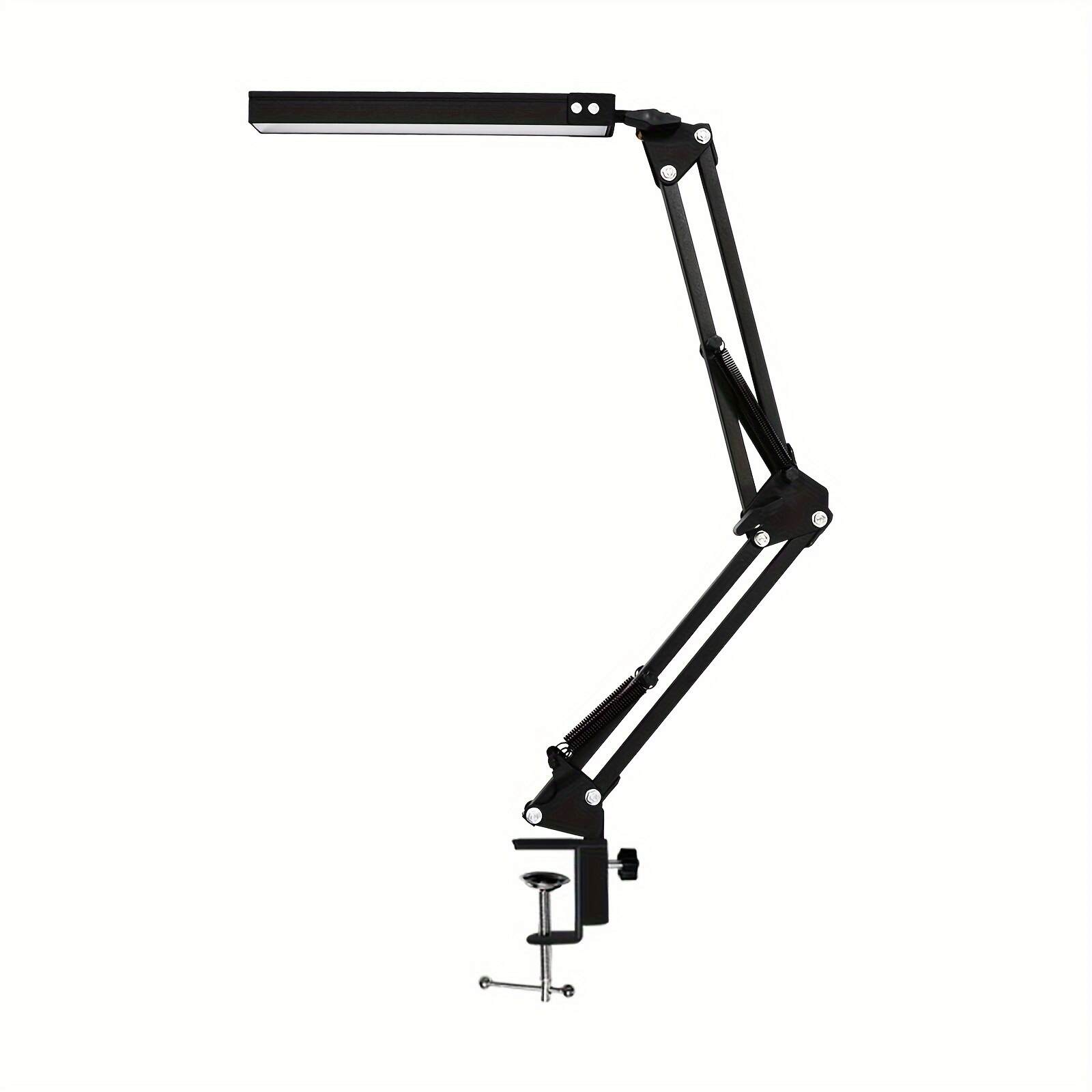 Adjustable LED Desk Lamp with Clamp - Foldable Arm, 3 Lighting Modes, USB Powered, Eye-Care Technology, Polished Metal Finish, Ideal for Office, Reading, and Study, Office Desk Light | Modern Desk Lamp | Metal Desk Lamp, Desk Lamps for Offic