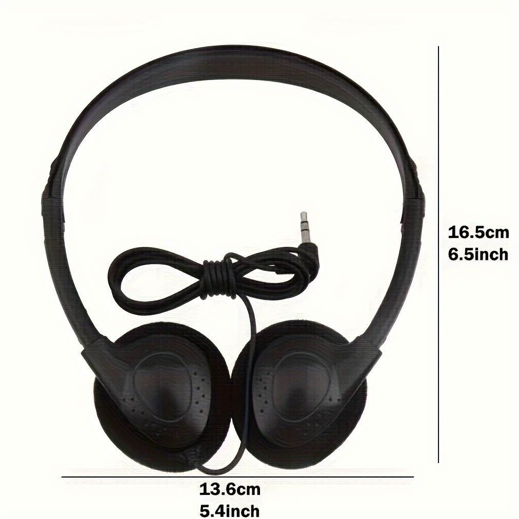 [Wired Headphones] Durable Plastic Classic Over-Ear Wired Headphones | 3.5mm Jack, 4ft Cable, 1.2 Meters, No Microphone