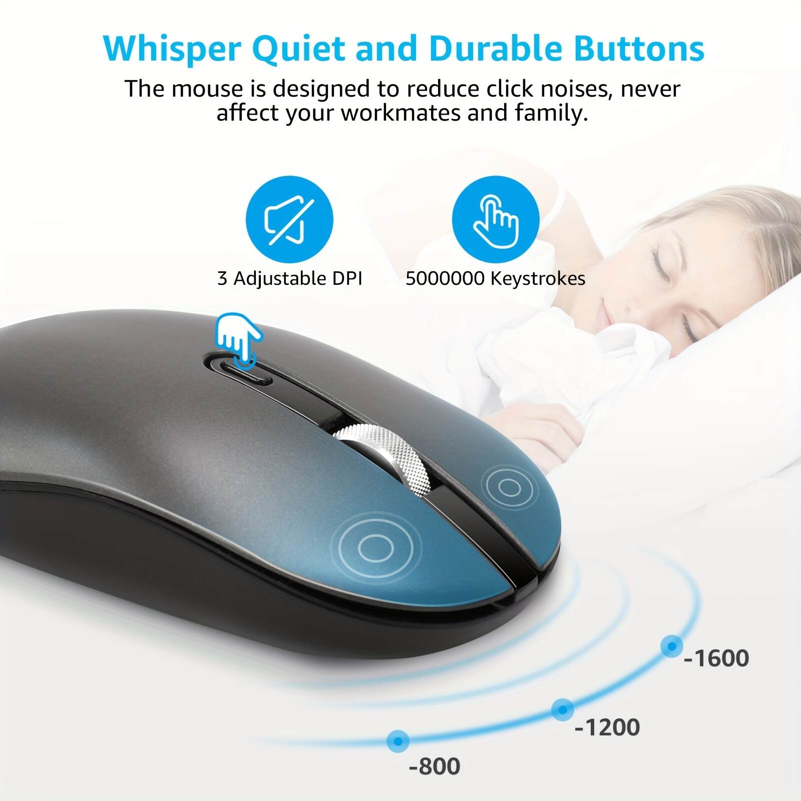 Wireless Keyboard & Mouse Combo, Wireless USB Mouse & Computer Keyboard Combo, Small & Silent, For Windows Laptops, Desktops, PCs