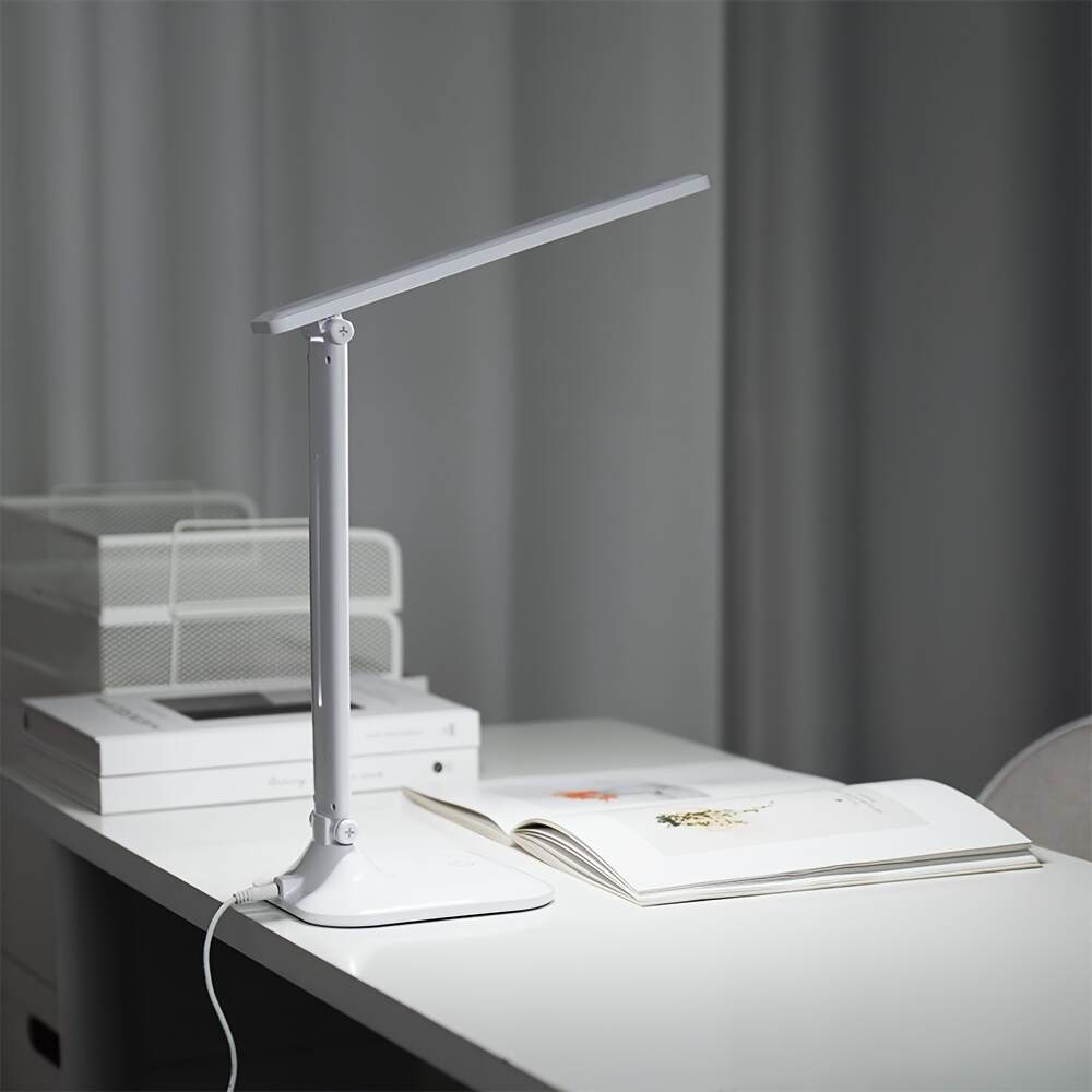 Modern LED Desk Lamp with Touch Control, USB Powered, Adjustable Brightness, Eye-Caring Anti-Blue Light, Polished Finish for Reading & Study, Ergonomic Design for Comfortable Use, Study Desk Lamp | Modern Desk Lamp | Plastic Construction