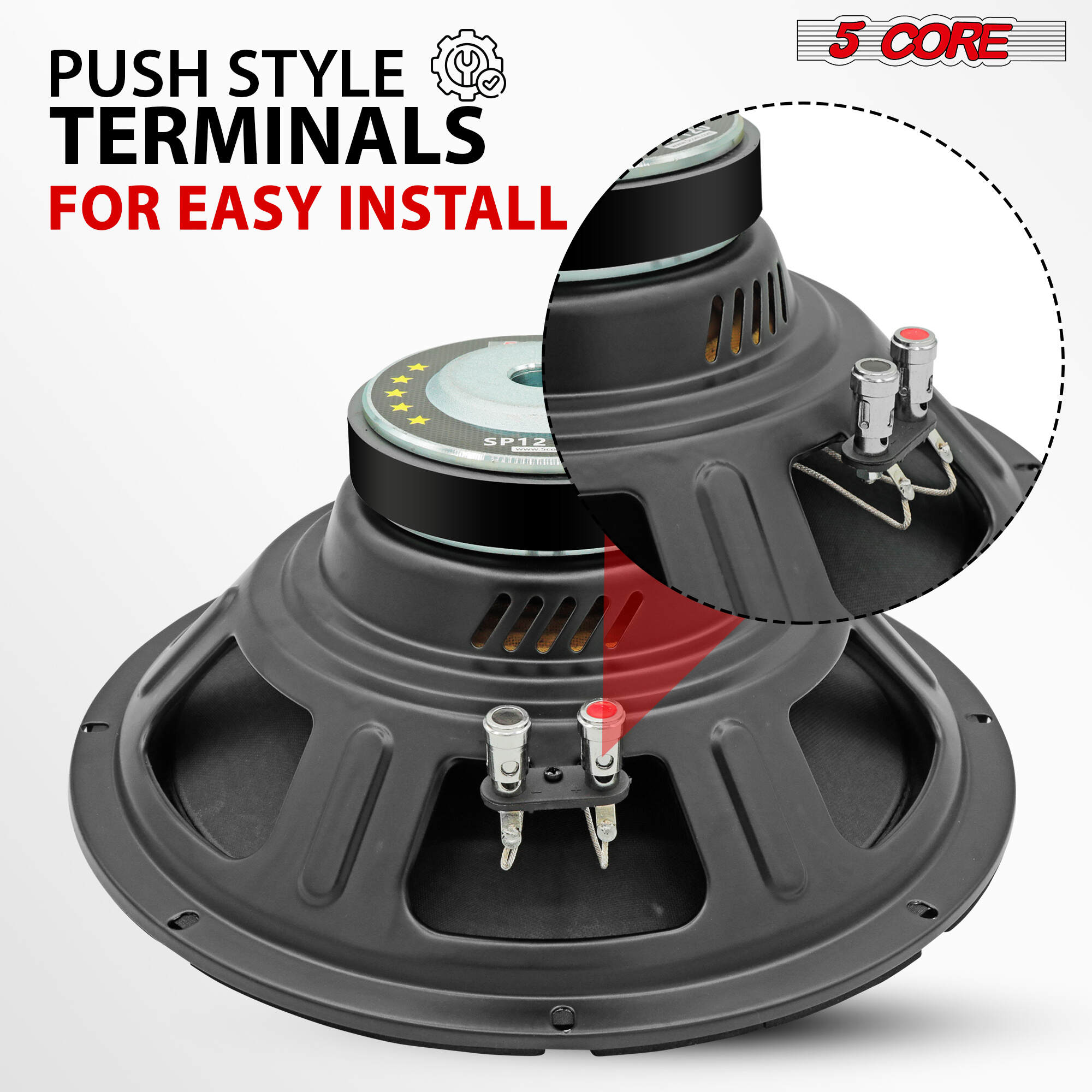 复制5 Core 12 Inch Speaker 200W Car Loudspeaker 4 Ohm Replacement Driver w 30 Oz Y30 Magnet for Vehicle-SP 12120 4OHMS