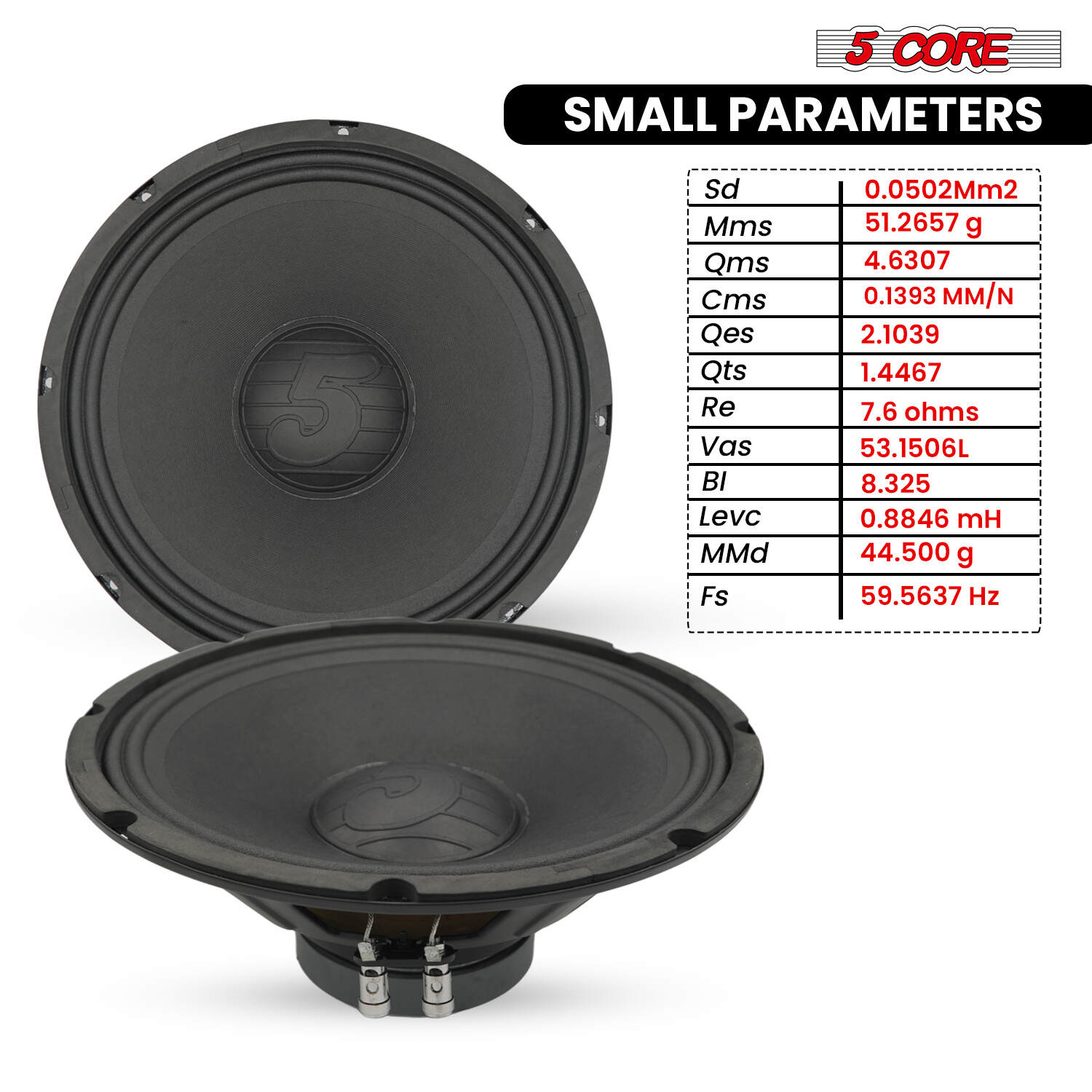 复制5 Core 12 Inch Speaker 200W Car Loudspeaker 4 Ohm Replacement Driver w 30 Oz Y30 Magnet for Vehicle-SP 12120 4OHMS