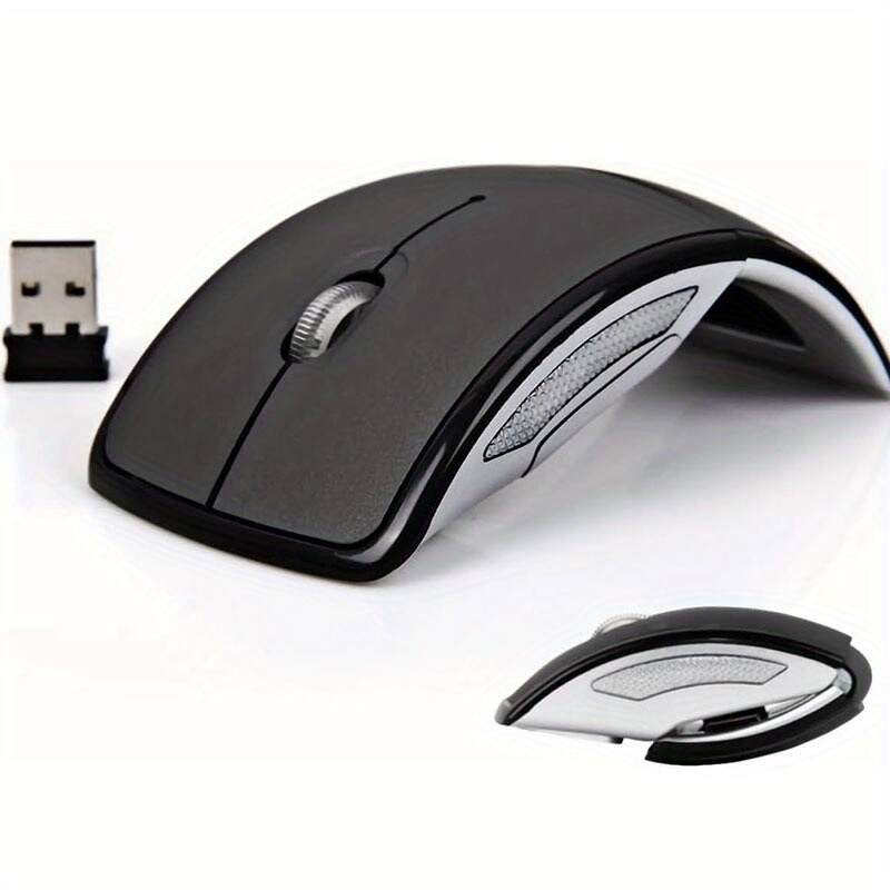 Wireless Foldable Mouse - 2.4GHz Receiver/Optical Tracking/Ergonomic Design/Portable for Laptops, Desktop Computers