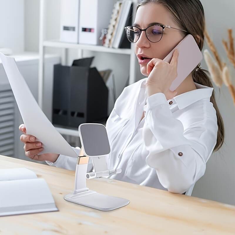 Desk Phone Holder, Foldable Hight Adjustable Phone Stand, Small And Flexible Compatible with Any Smartphones-L-311