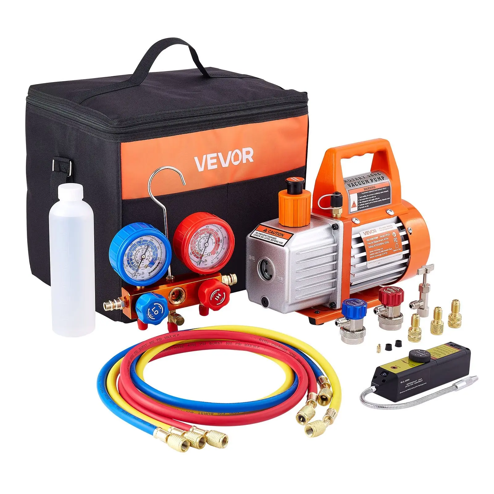 4 CFM 1/3 HP HVAC Single Stage Rotary Vane Vacuum Pump and Manifold Gauge KitSummervibes