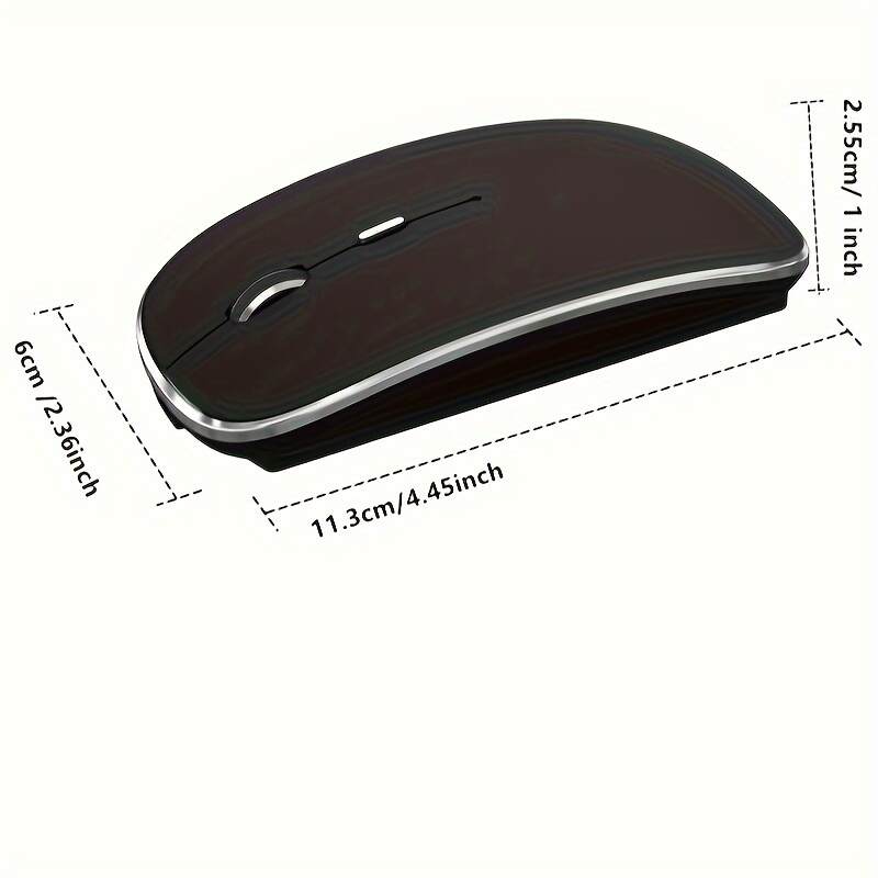 [Silent Wireless Mouse] 1pc Silent Type-C Rechargeable Wireless Mouse - 2.4G Dual Receiver, Durable Plastic Build, Long-Lasting Lithium Polymer Battery - Compatible with Multiple Devices
