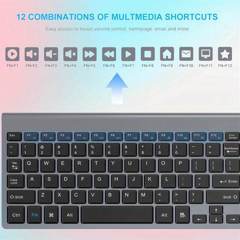 Wireless Keyboard and Mouse Combo | Compact and Silent Wireless USB Mouse and Computer Keyboard Set | for Windows Laptop, Desktop, PC