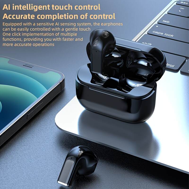 2025 new style, true wireless 5.3 headphones, in-ear, smart and comfortable mini headphones-HiFi bass, 9D sound quality, stereo, HD call, TWS wireless headphones, USB-C charging, suitable for Android and iPhone, sports headphones, sleep headphones