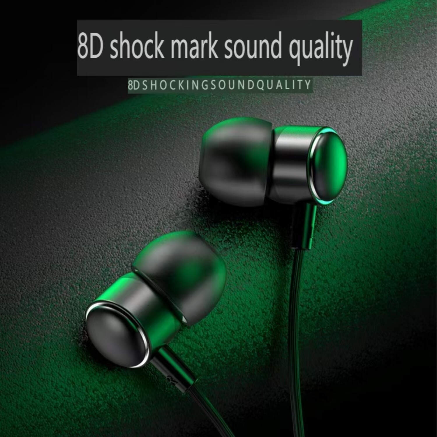 [Black Metal Earbuds] Comfortable Black In-Ear Metal Earbuds | with Cable Control, Type-C Flat Cord, Durable Synthetic Leather Design for Running, Gaming & Exercise