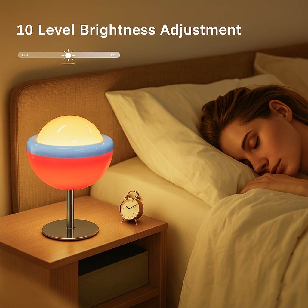 USB Desk Lamp - Soft and playful design, continuous dimming, tri-color lighting, suitable for bedroom, study or dining room, perfect for Christmas and Valentine's Day gifts, modern bedside night light