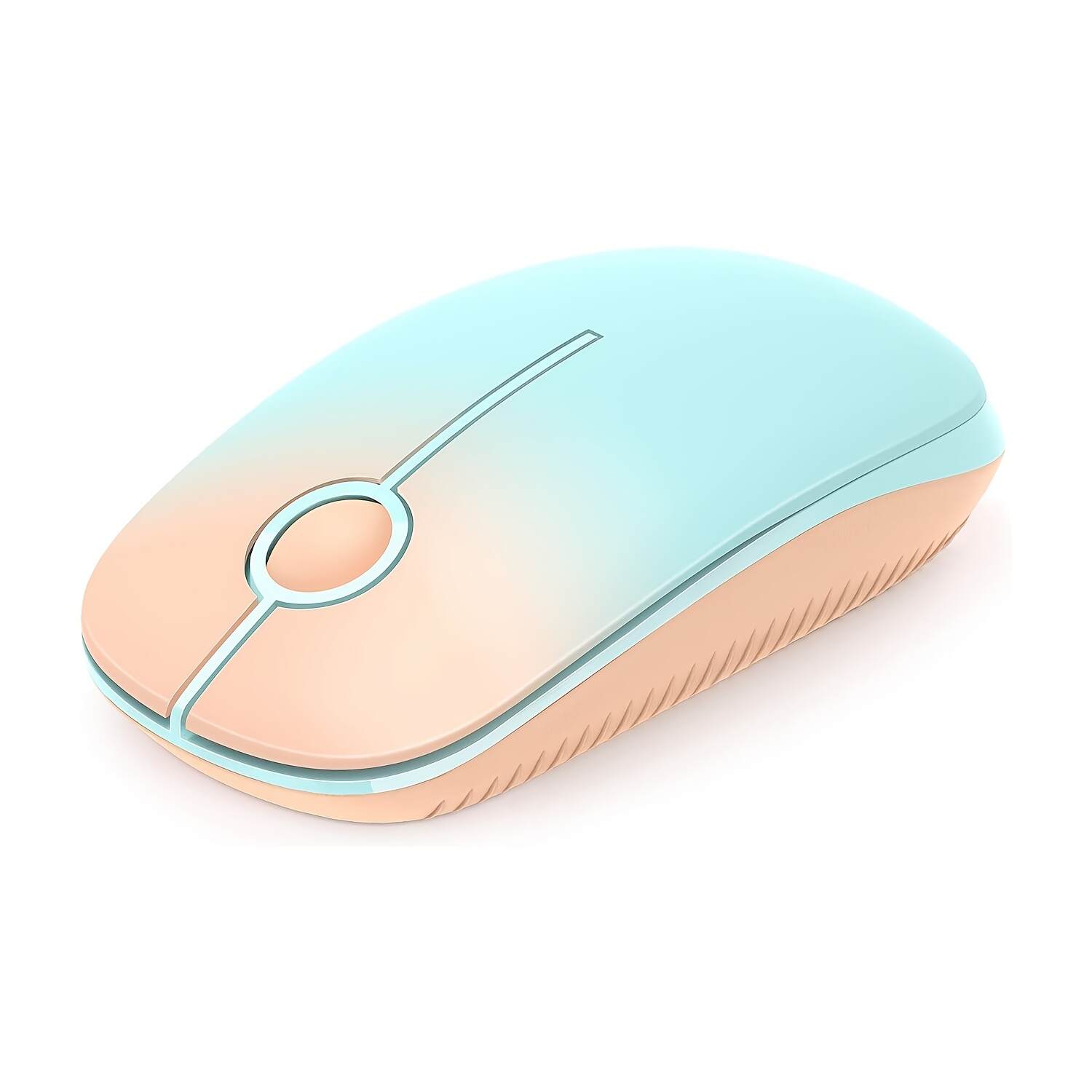2.4G Wireless Mouse with Nano Receiver - Slim Ergonomic Optical mouse, Quiet Clicks, DPI, Plug & Play, Compatible with PC, Laptop, Mac, Tablet - Gradient Orange to Mint Green (Battery-Powered, AA Not Included) - Ideal for Office, Gaming, Streaming, Office