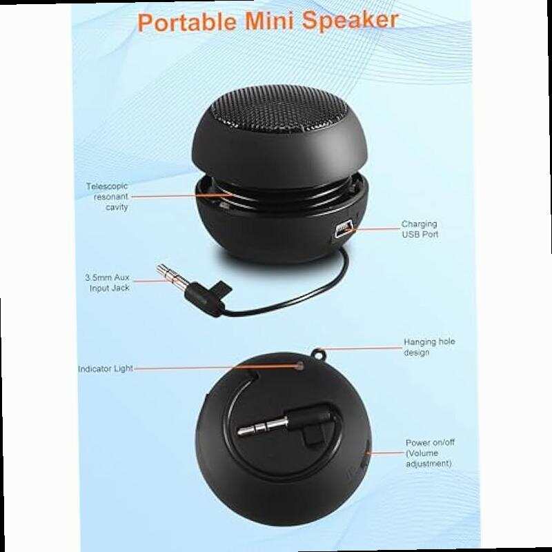 Portable Mini Speaker USB Wired Small Speakers with 3 5mm Aux Input Jack Travel Speakers for Laptop Computer MP3 Player Speaker for Mobile Phone MP3 PC