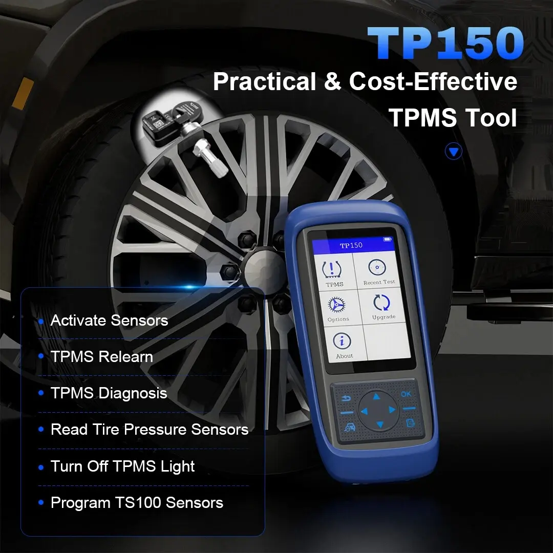 TP150 TPMS Programming Tool, 2026 TPMS Relearn Tool, Activate/Relearn/Diagnosis All Known TPMS Sensors, Program TS100 Sensors (315/ 433MHz), TPMS Reset Tool TPMS Programmer