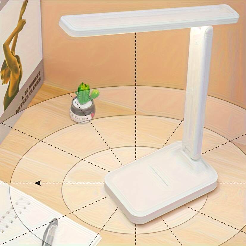 LED Foldable Desk Lamp, 3-Level Dimmable Touch Control, Eye-Care Reading Light for Bedroom, Office, Dorm, Studio, Multi-Scene Indoor Use, Rechargeable 800mAh Lithium Battery, No Wires, Christmas and New Year Gift, 1-Pack