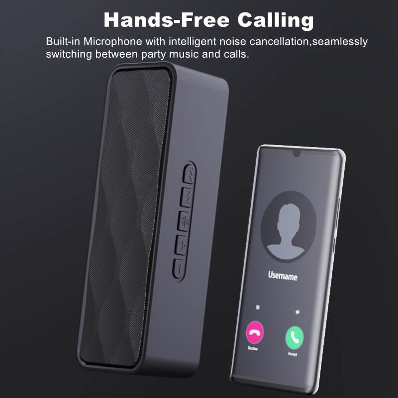 [10W Wireless Speaker] 10W Portable Wireless Speaker | 1200mAh Battery, 10 Hours Playtime, FM Radio, TWS, Hands-Free Calling, USB/TF/AUX Compatible | Suitable for Home, Car, Outdoor Camping - Perfect Gift for Thanksgiving and Christmas