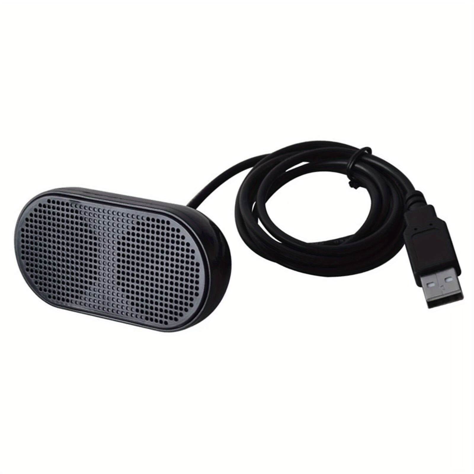 Portable USB Computer Speaker with 3D Surround Sound - Plug & Play Compact Design, USB-Powered (5V) for Laptop, PC, PS4 - No Battery Needed, Durable ABS Construction, Laptop Accessory, Minimalist Speaker, Perforated Grille