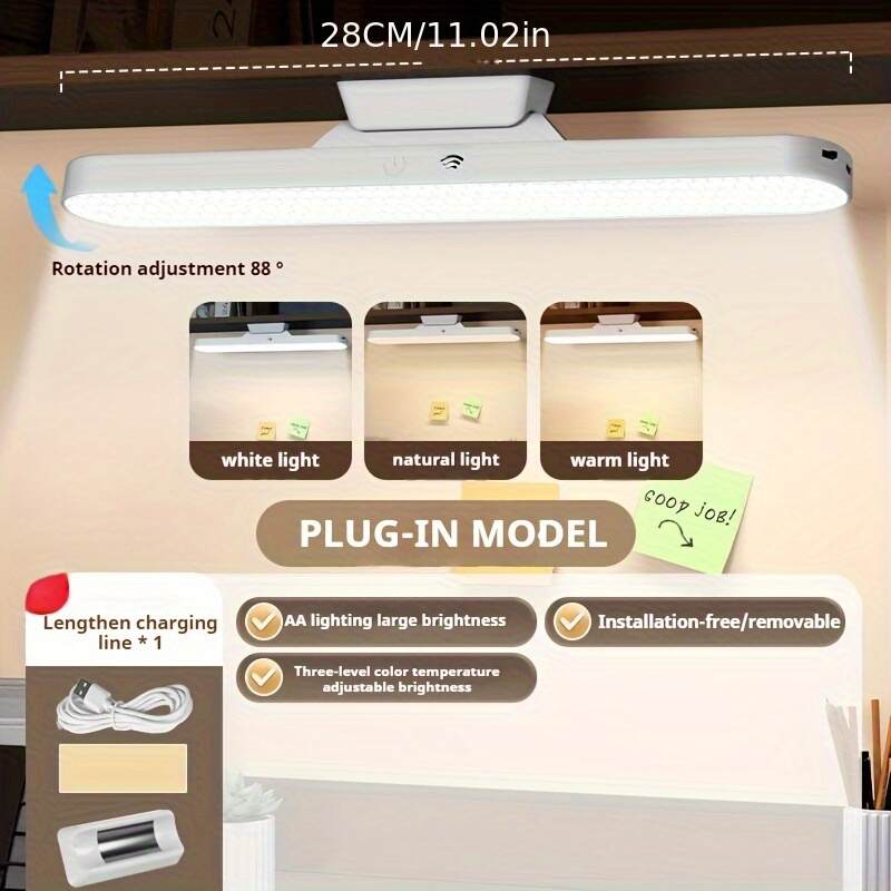 LED Study Light - Soft Eye-care Night Light for Dorm Room Or Bedroom, Flexible Gooseneck Design