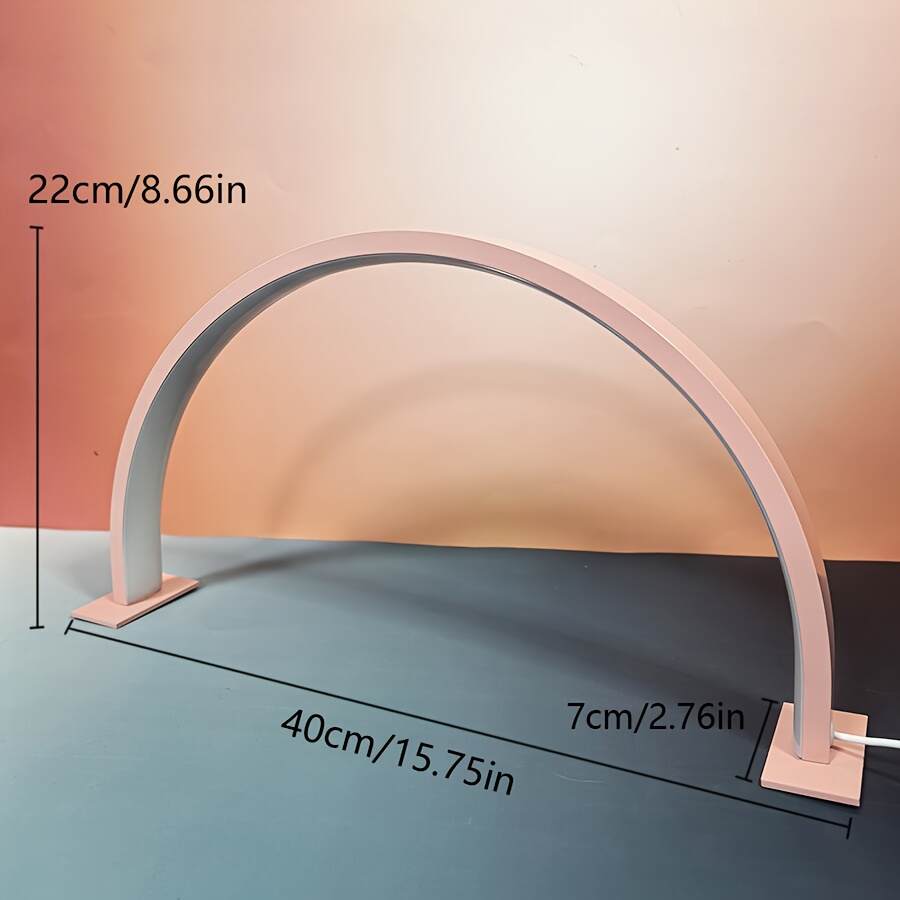Adjustable LED Half-Moon Lamp, USB Powered, Three-Color Dimmable, Button Control, Arch-Shaped Desk Lamp, Suitable for Nail Salons, Eyelash Extensions And Craft Lighting