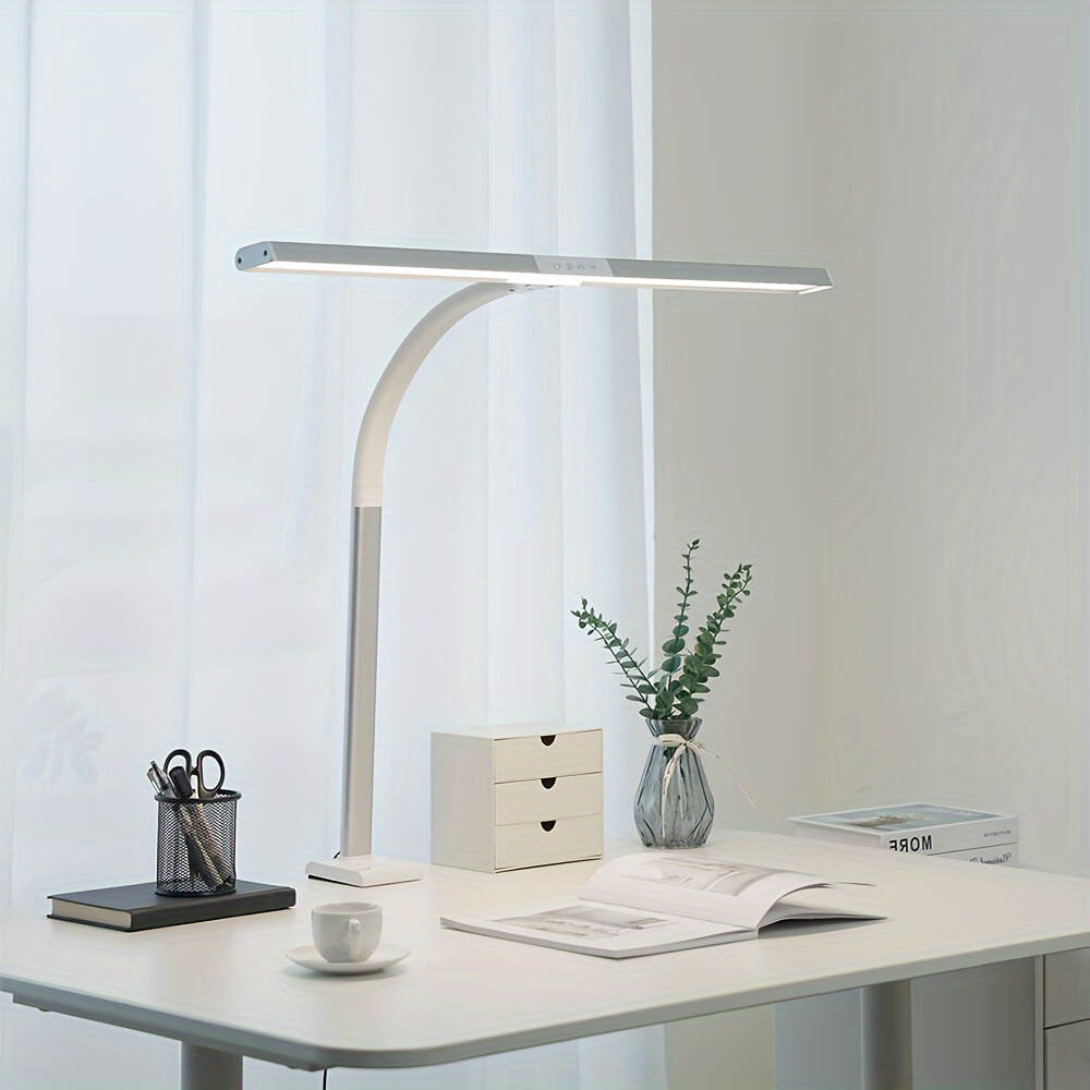 Home, Study, Office LED Desk Lamp, Eye-catching Desk Lamp with Adjustable Flexible Gooseneck Without Desktop Adjustment, Desk Lamp with Fixture for Reading, Study, University Dormitory Room