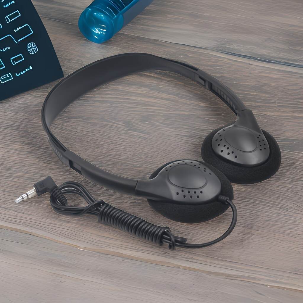 [Wired Headphones] Durable Plastic Classic Over-Ear Wired Headphones | 3.5mm Jack, 4ft Cable, 1.2 Meters, No Microphone