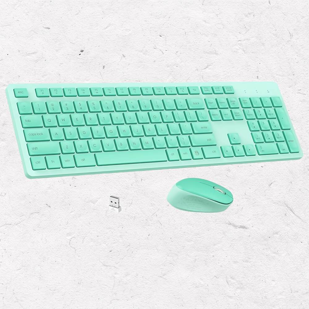 Wireless Keyboard And Mouse Set Business Office Typing Home Splash Resistant Light Sound Thin And Light Portable Durable Peripheral Keyboard And Mouse Laptop Desktop Universal [Cost-effective] Wireless Set