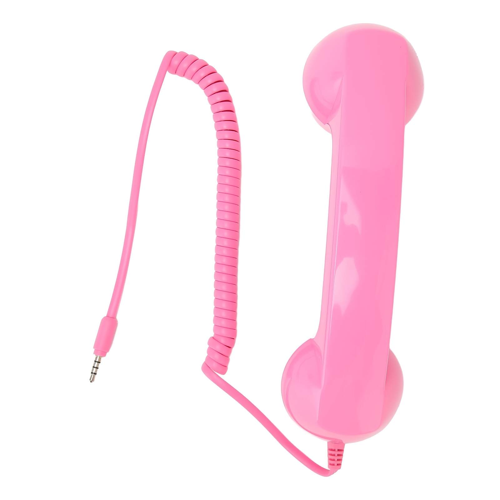 Back-to-School Gift: Pink Retro Phone Earpiece - Trendy Anti-Radiation Headset for Girls, 3.5mm Universal Plug, Compatible with Phones & Computers (Gift Box Not Included)