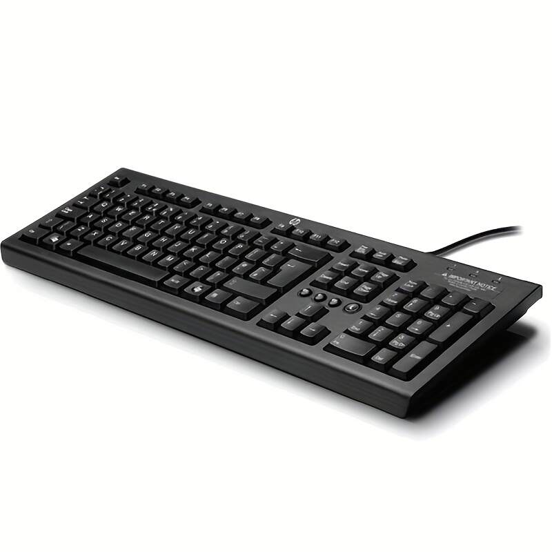 [Classic Wired Keyboard] Ergonomic 104-Key Wired USB Keyboard for Windows PC Laptop | Classic Black Design with Numeric Keypad, Media Keys & Hotkeys, USB-Powered (No Batteries Needed), Computer Accessory