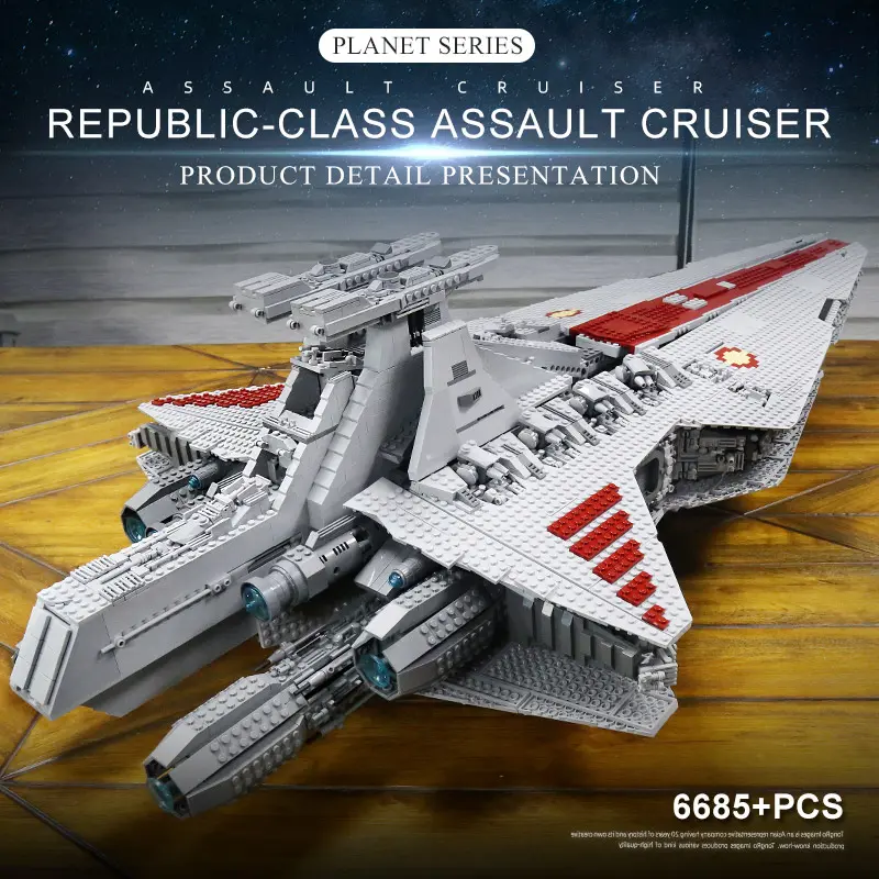Star Spaceship Republic Attack Cruiser Building Block Toy UCS MOC Collection 6685 Pcs Replica Rocket Model Kit Model Aircraft
