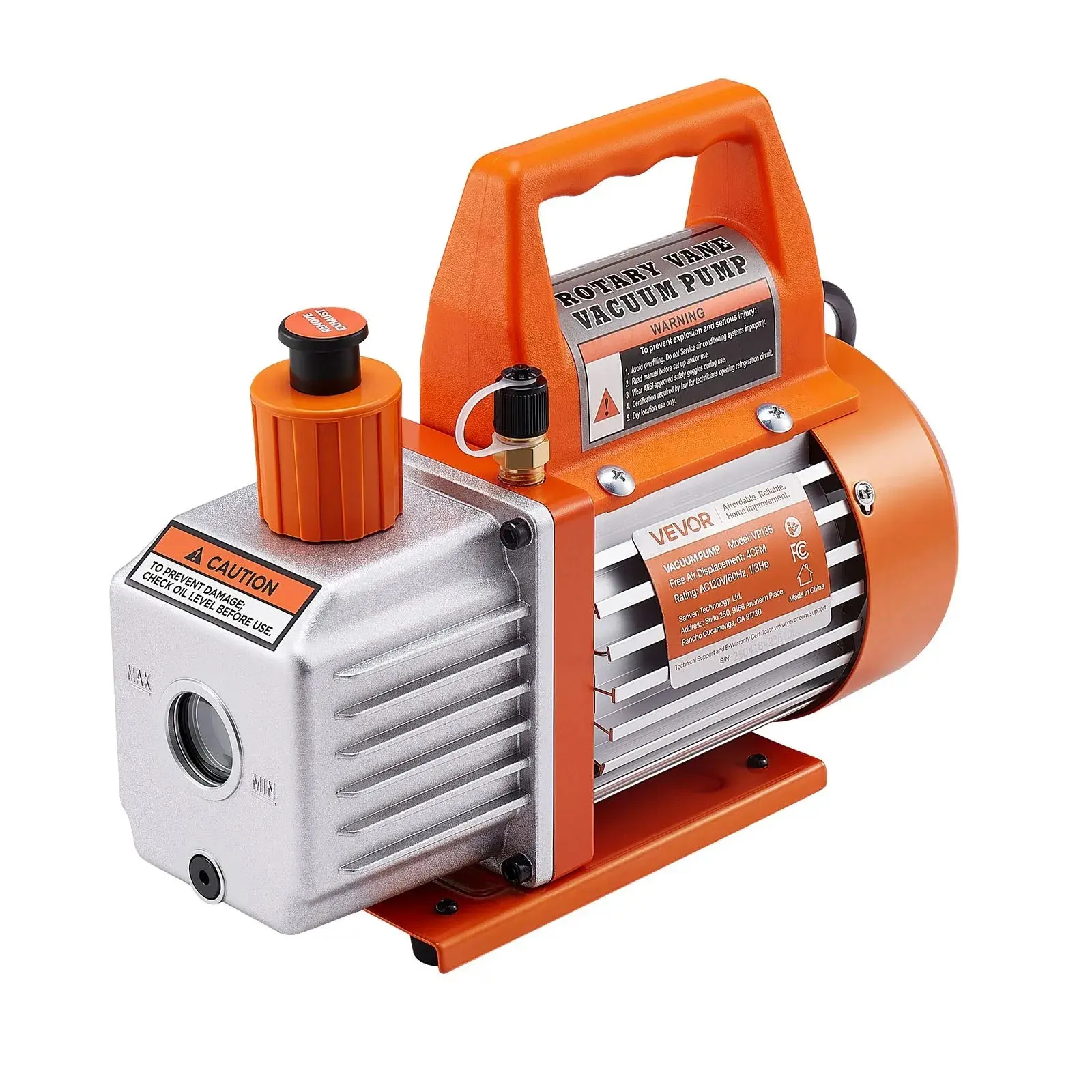4 CFM 1/3 HP HVAC Single Stage Rotary Vane Vacuum Pump and Manifold Gauge KitSummervibes