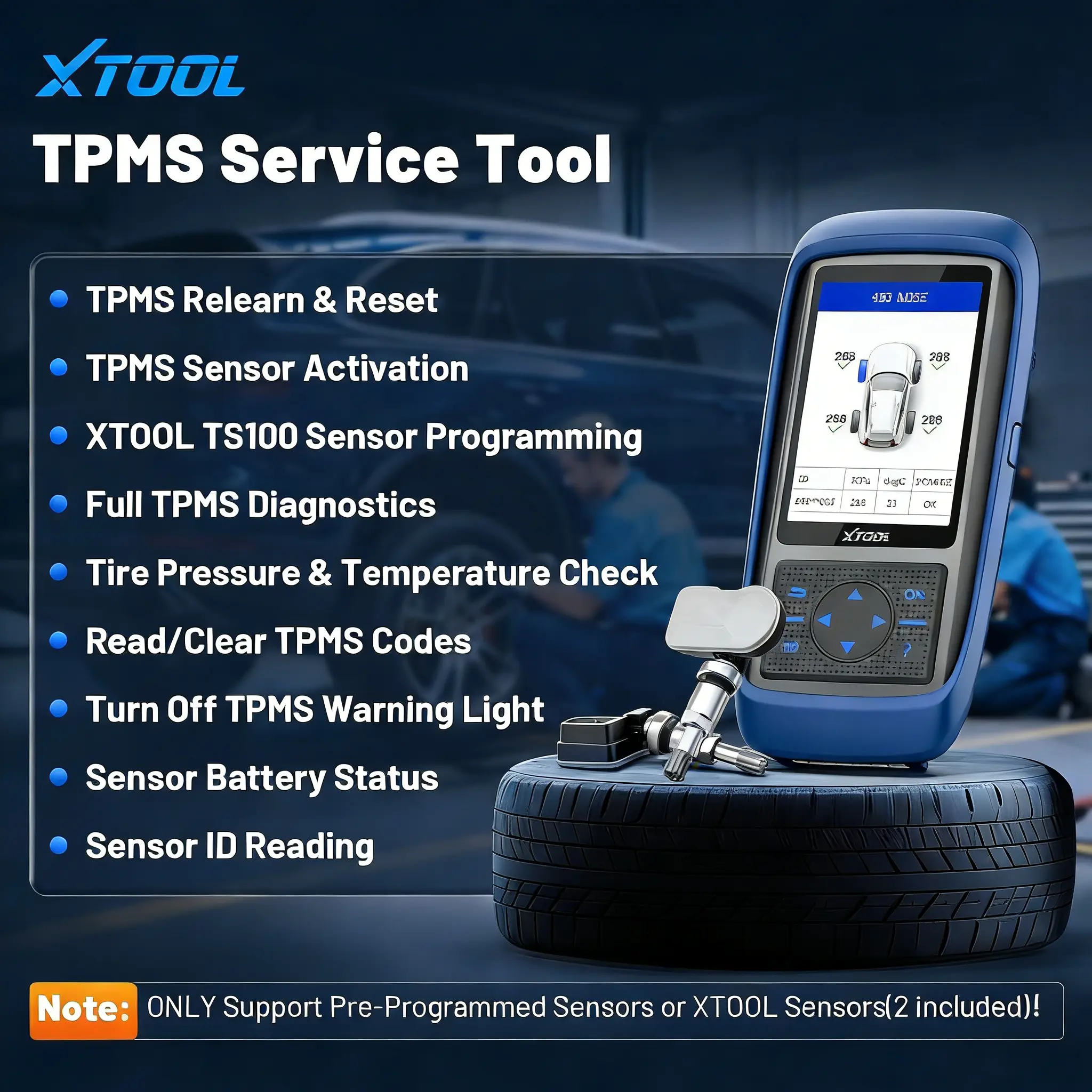 TP150 TPMS Programming Tool, 2026 TPMS Relearn Tool, Activate/Relearn/Diagnosis All Known TPMS Sensors, Program TS100 Sensors (315/ 433MHz), TPMS Reset Tool TPMS Programmer