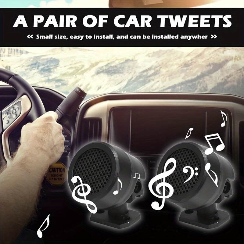 2pcs Car Tweeter Speakers Pre-wired Dome Audio System Super Loud Tweeter Speakers Auto Car Electronic Accessories
