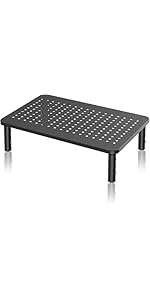 Computer Monitor Stand Riser,Monitor Riser for Laptop, Printer, Notebook and All Flat Screen TV Display with Vented Platform,3 Height Adjustable Laptop Riser,1 Pack,Black(MST003)