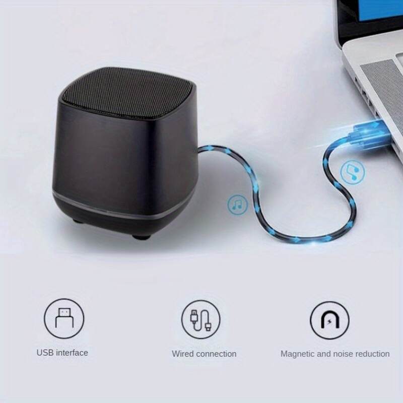 3D Surround Sound Round Speakers For PC - HiFi Stereo Portable Speakers With USB-C & 3.5mm Audio Jack, Vibrant RGB LED Lighting, Sleek Black Design - Ideal For Gaming & Home Theater Setups