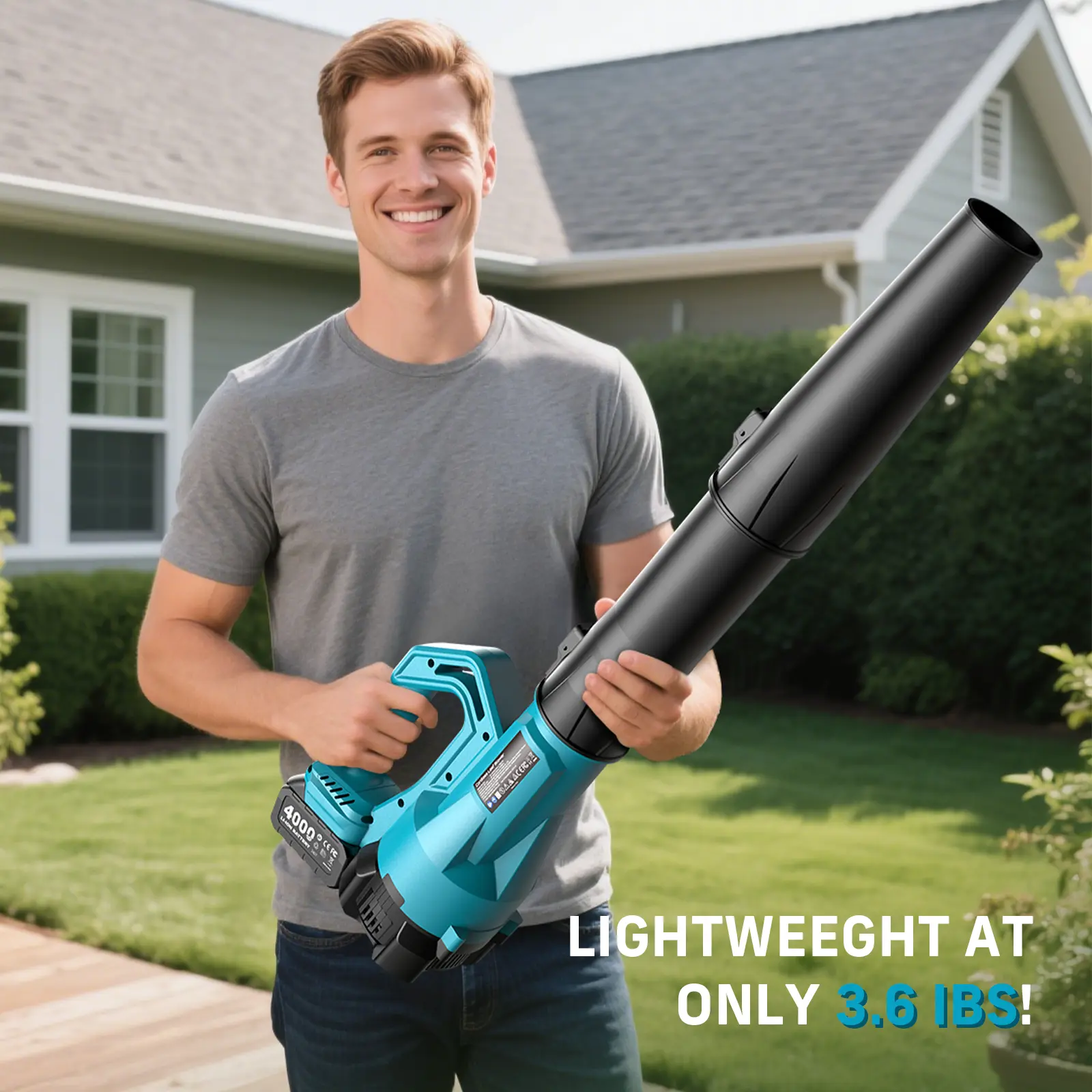 Leaf Blower Cordless Electric Leaf Blower/Snow Blower  780CFM/440MPH Brushless Motor 2x4000mAh Batteries Handheld Snow Blower Variable Speed Control Turbo Button Electric Blower for Lawn Care Debris Dust Removal Outdoorfun