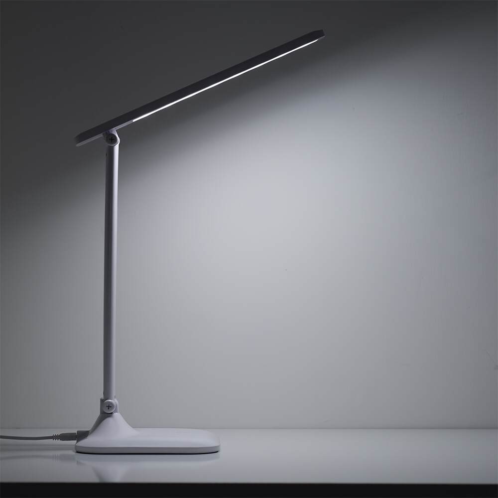 Modern LED Desk Lamp with Touch Control, USB Powered, Adjustable Brightness, Eye-Caring Anti-Blue Light, Polished Finish for Reading & Study, Ergonomic Design for Comfortable Use, Study Desk Lamp | Modern Desk Lamp | Plastic Construction