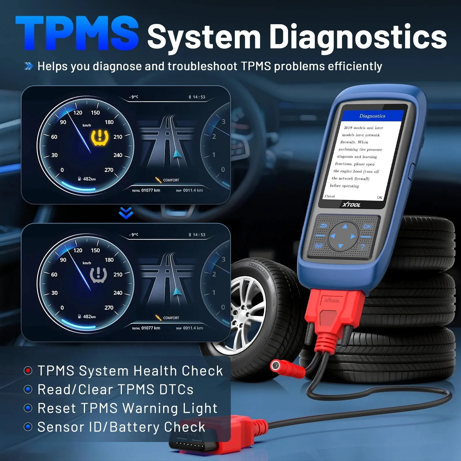 TP150 TPMS Programming Tool, 2026 TPMS Relearn Tool, Activate/Relearn/Diagnosis All Known TPMS Sensors, Program TS100 Sensors (315/ 433MHz), TPMS Reset Tool TPMS Programmer