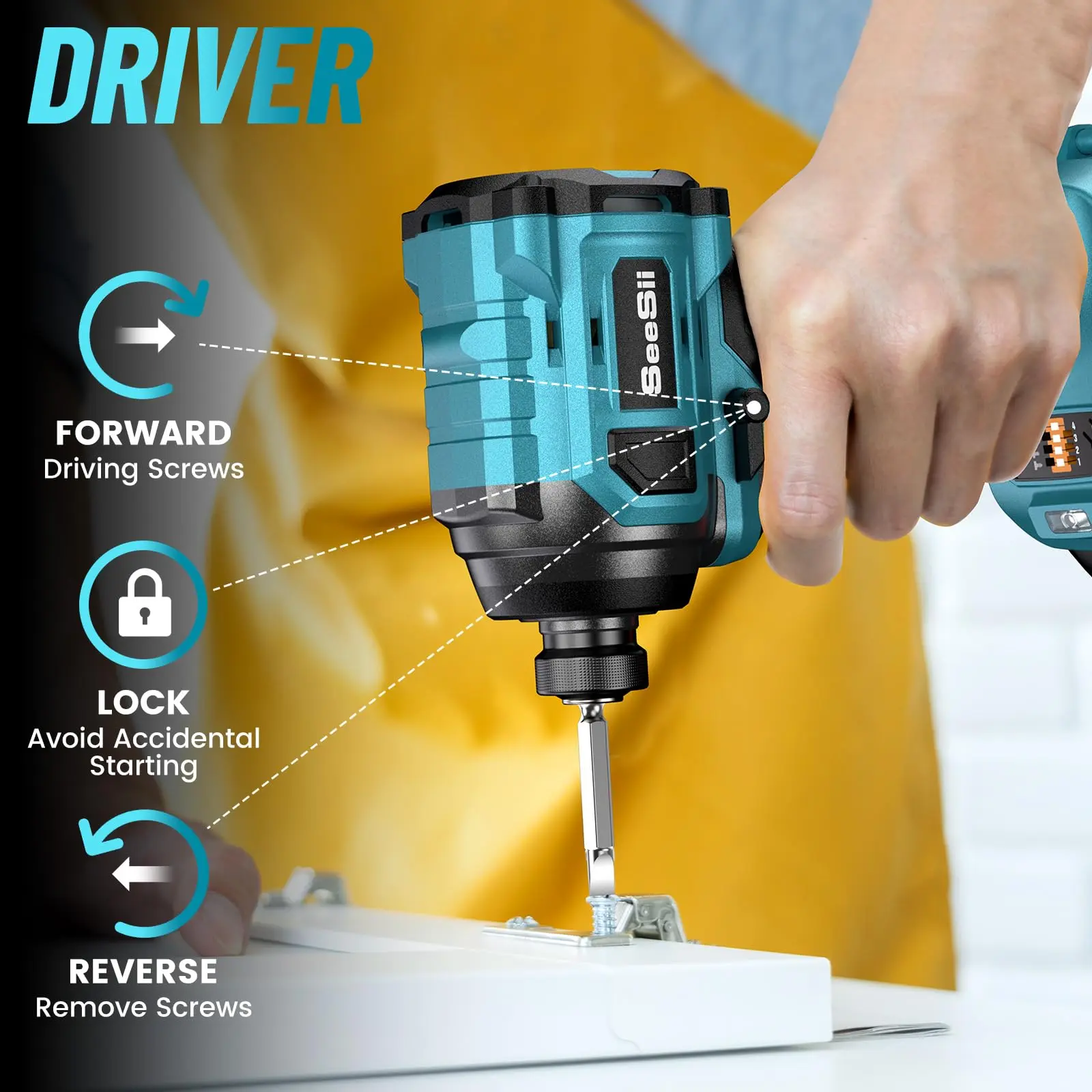 3/8'' Brushless Cordless Drill and 1/4'' Impact Driver Combo Kit with 2 Batteries, 21V Max Electric Brushless Power Tool Set with Fast Charger
