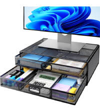 Monitor Stand Riser, Monitor Riser, Laptop Stand for Desk, Laptop Riser, Desk Organizer for Monitor, Laptop Shelf w/Vented for Screen, Computer Stand for Laptop, PC, Printer, for Home & Office