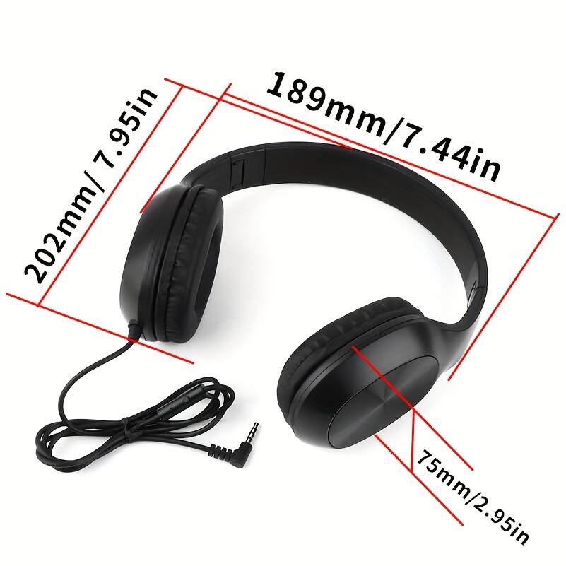 Stereo Headphones with Wire-Style Music Studs, Foldable for Mobile Phones, Computers, Tablets, and Laptops, High-Definition Sound for Clear Calls, Suitable for Watching Videos or Listening to Music