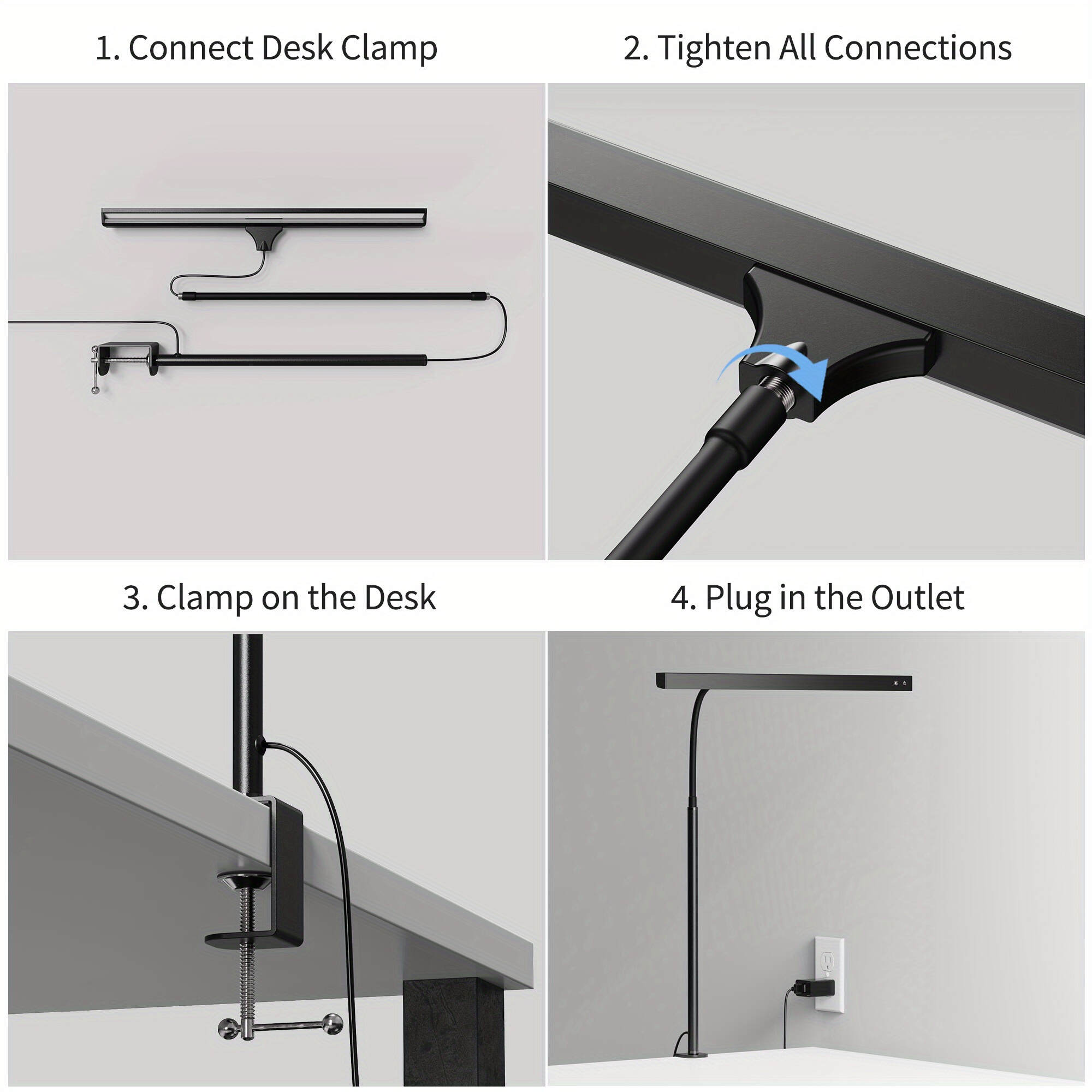 LED Desk Lamp with 3 Color Modes & Stepless Dimming, USB-Powered Touch Control Table Lamp for Reading, Working, Studying, Home Office, and Crafting, Study Table Lamp | Contemporary Design | Durable LED Lamp, Lamp Desk