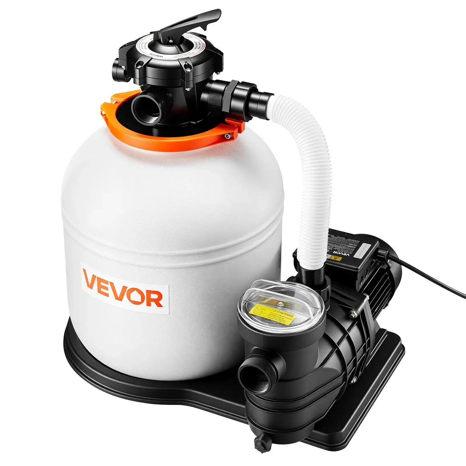 Sand Filter Pump, 16 in for Above Ground Pool, 1 HP 4400 GPH, Swimming Pool Filter System with Timer, 6X Faster Filtration with Media Installed, Leak-Resistant, Ready to Use Out of Box