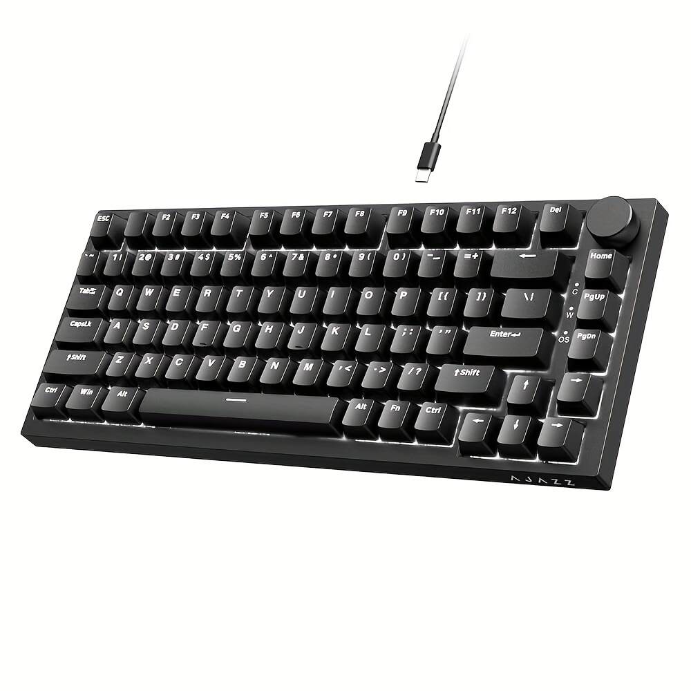 Wired Mechanical Gaming Keyboard - Hot Swap, Upgraded Washer, RGB Backlight, NKRO, Ergonomic Moon for Switch for PC/Win, Pad
