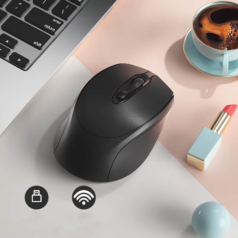 [Wireless Mouse] Rechargeable Ergonomic Wireless Mouse (BT & 2.4G) | Computer Cordless Mouse with USB Receiver for PC Mac Laptop